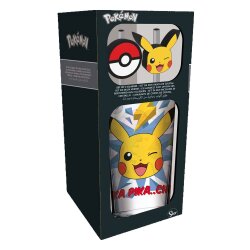 Pokémon Glas Tumbler mit Trinkhalmen Pikachu 485 ml