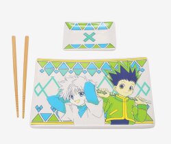 Hunter x Hunter Keramik Sushi Set mit Essstäbchen Gon & Killua