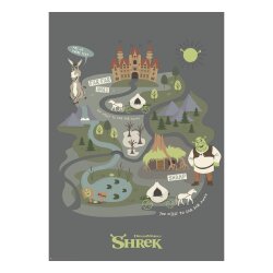 Shrek Kunstdruck Journey to Far Far Away Limited Edition 42 x 30 cm