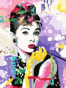 Audrey Hepburn CreArt Malen nach Zahlen Malset 30 x 40 cm