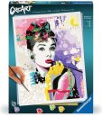 Audrey Hepburn CreArt Malen nach Zahlen Malset 30 x 40 cm