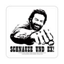 Bud Spencer Bierdeckel aus Blech Schnauze und Ex 10 x 10 cm