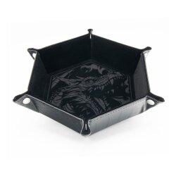 CritStones Faltbarer Würfelteller Dragon Skin Edition Black