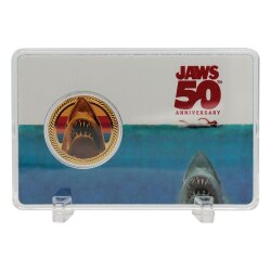 Jaws Sammelmünze 50th Anniversary 24k Gold Plated Limited Edition