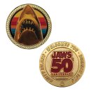 Jaws Sammelmünze 50th Anniversary 24k Gold Plated Limited Edition