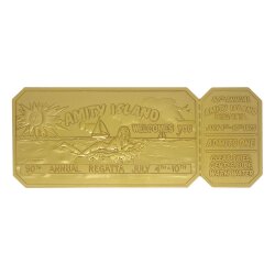 Jaws Replik 1/1 50th Anniversary Regatta Ticket 24k Gold Plated