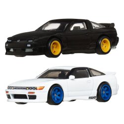 Hot Wheels Premium Car Culture Diecast Modellautos 2er-Pack 1/64 96 Nissan 180SX Type X & Nissan SilEighty