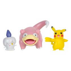 Pokémon Battle Figure Set Figuren 3er-Pack Pikachu (Weiblich), Lichtel, Flegmon 5 cm