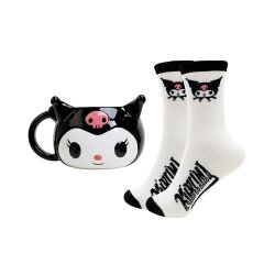 Sanrio Set 3D Tasse und Socken Kuromi