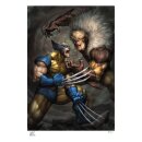 Marvel Kunstdruck Wolverine vs Sabretooth 41 x 61 cm -...