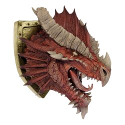 D&D Replicas of the Realms Life-Size Schaumgummi-Figur Ancient Red Dragon Trophy Plaque - Limited Edition 50th Anniversary 56 cm