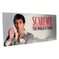 Scarface Glasposter The World Is Yours (Grey Background) 60 x 30 cm