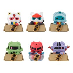 Mobile Suit Gundam Mega Cat Project Sammelfiguren 6er-Pack Cats Luckycat 6 cm Blind Box (with gift)